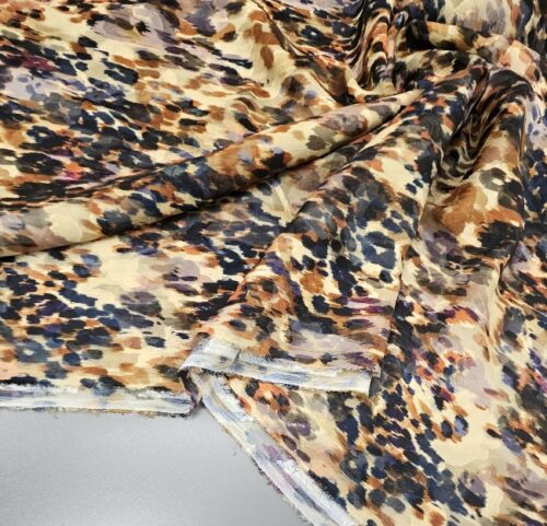 🎁 SUPER CENA - večbarven žoržet z leopard vzorcem, apstrakten & rahlo prosojen
