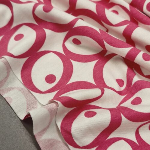 Pink-roza jersey s retro krogi