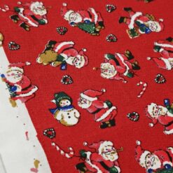 🎅 Božični poplin - rdeč z božički