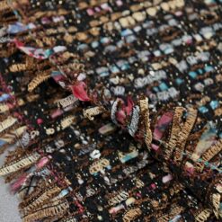 🌟 Bouclé Prestige rjav z zlatimi bleščicami