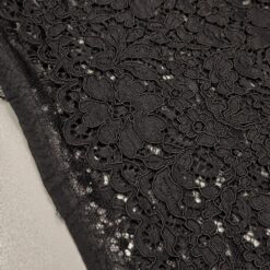 🌟 Črna bogato vezena rahlo elastična čipka