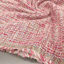 🌟 Roza bombažni bouclé za jakne in kostime