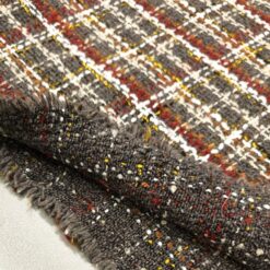 🌟 Volnen bouclé karo - večbarvna tkanina za plašče in jakne