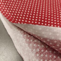 Bombažni poplin s pikicami - rdeče-beli retro vzorec