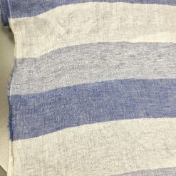 Črtasta lanena tkanina modro bela - lahka in zračna