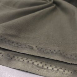 🎁 Olivno zelena tkanina z lanenim videzom - lahka mešanica za poletna oblačila